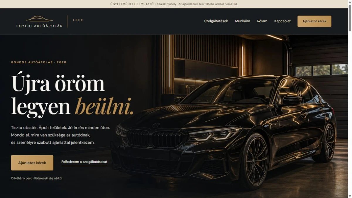 Saját weboldalbemutatónk